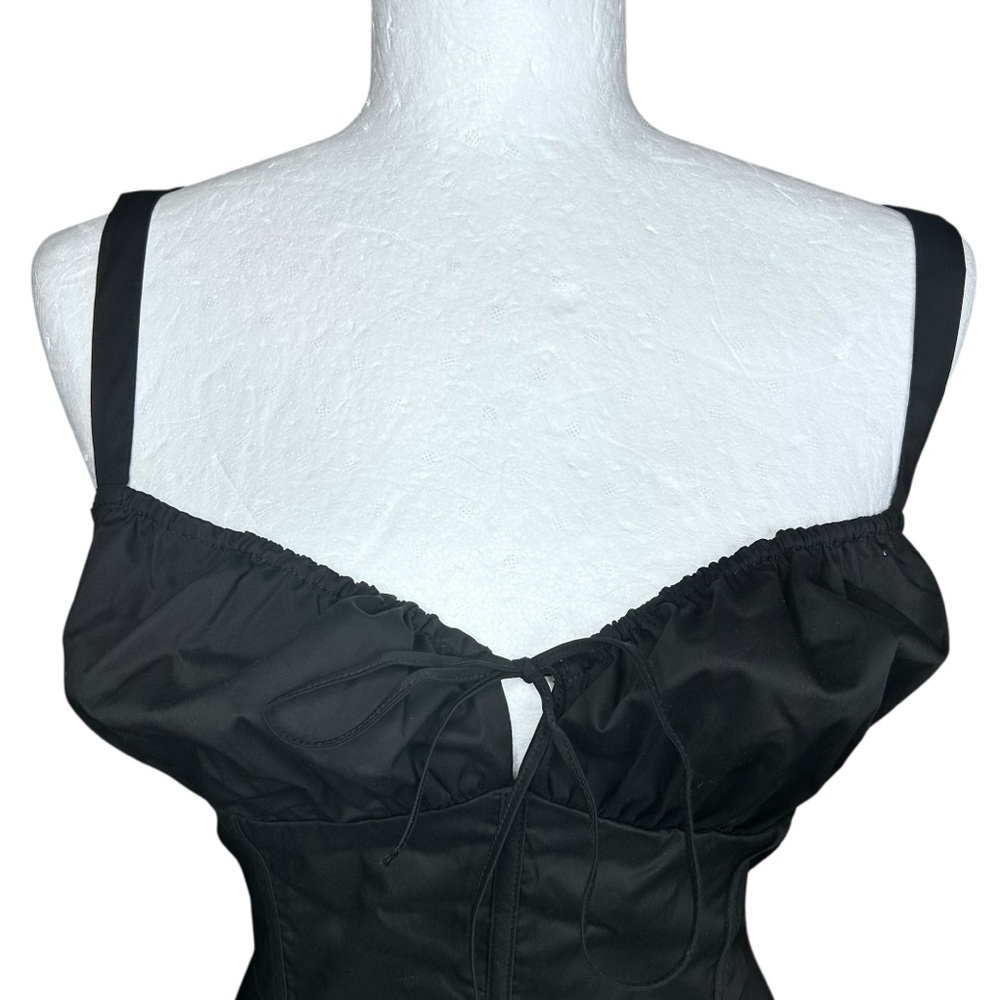 NEW Freemarket Corset Midi Dress L Taffeta Dark Romantic Whimsigoth Milkmaid - Picture 6 of 13